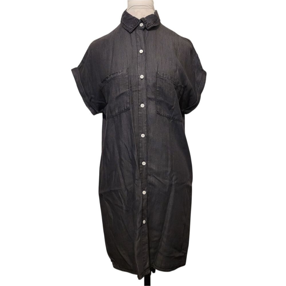 Zilcremo Women's Casual Short Sleeve Button Down Denim Shirt Dress - NWT - Picture 6 of 8